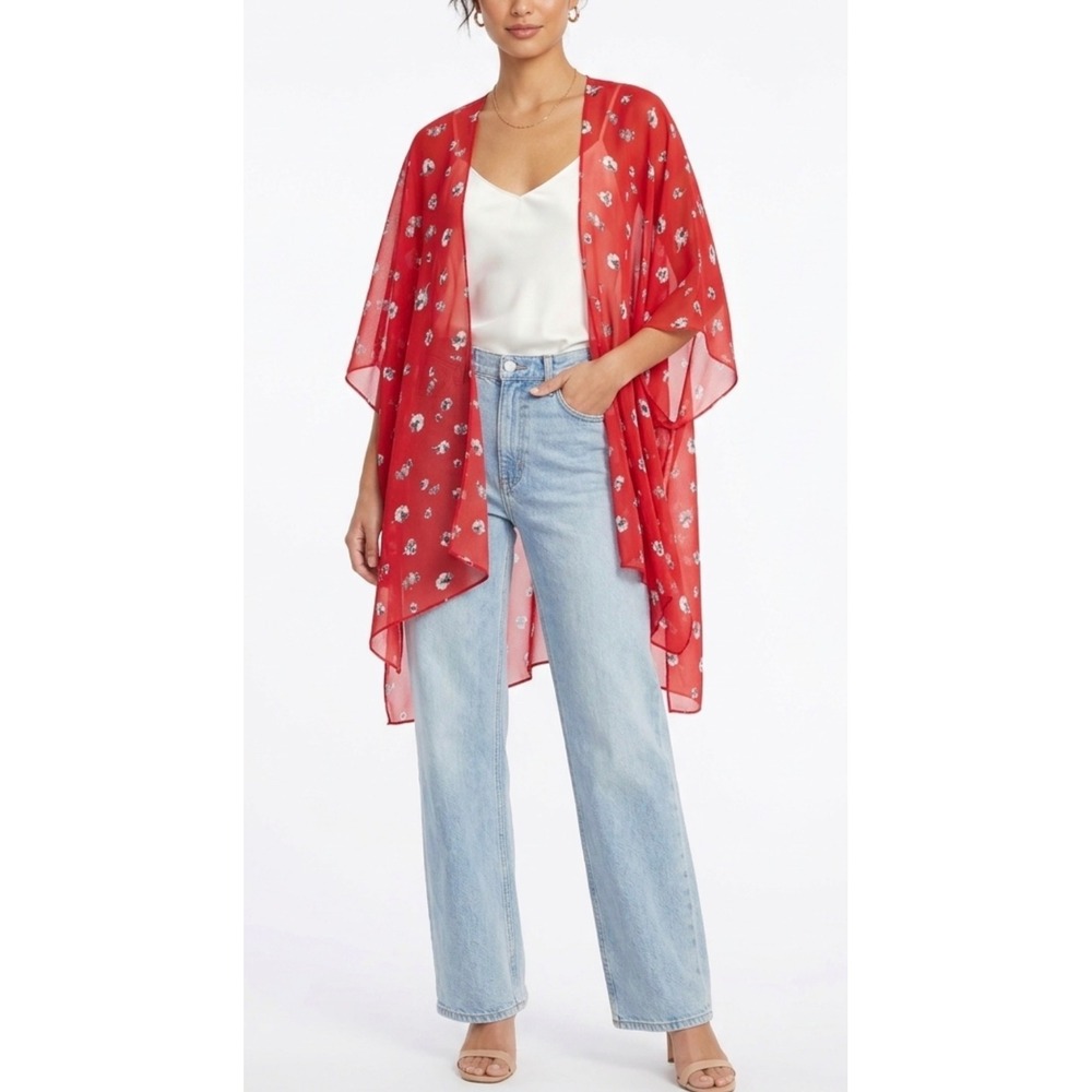 Emory Park Sheer Floral Kimono, Womens, One Size Fits Most